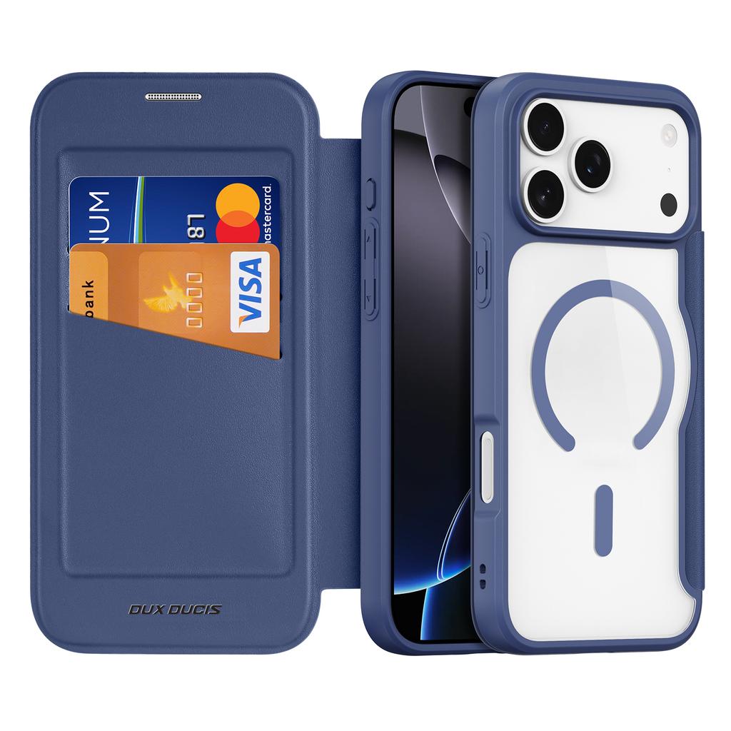 For iPhone 17 Pro Max Leather Case DUX DUCIS Skin X Pro Series Flip Cover Compatible with MagSafe