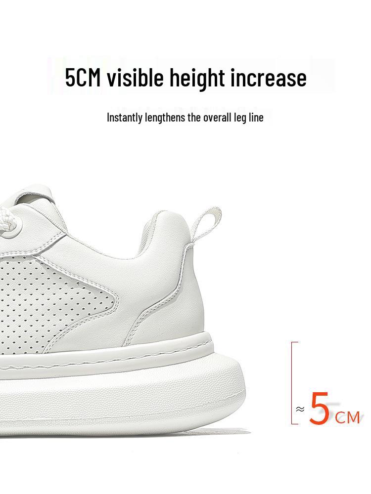 Mopei Men's Summer Cowhide Casual Sneakers - Soft Sole, Shock Absorption, Breathable, Versatile, Comfortable Dad Shoes.