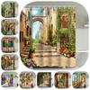 Pattern Landscape Bathroom Shower Curtain Waterproof Hook Bath Accessories Decor