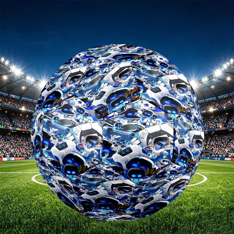 Cosmic Bot Crew Print Size 5 Soccer Ball, PU Wear Resistant Football for Match Training and Daily Practice, Birthday Gift for Soccer Fans