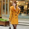 Women's Winter Fashion Coat Warm Coat Large Wool Fur Collar Trench Coat Jacket Coat Autumn and Winter Woolen Coat