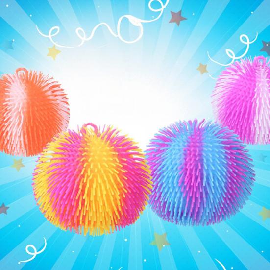 Cartoon Sausage Mouth Stress Ball Anxiety Relief Snowflake Long Hairs Big Eyes Ball Fidget Toy Hand Exercise Relaxation Ball with Hanging Ring