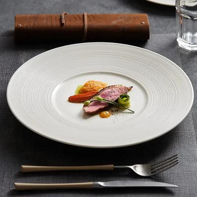 Runde Kreative Keramik Pasta Steak Platte Kochgeschirr Restaurant Einfarbig Schlichtes Geschirr Snack Dessert Tablett Speiseteller