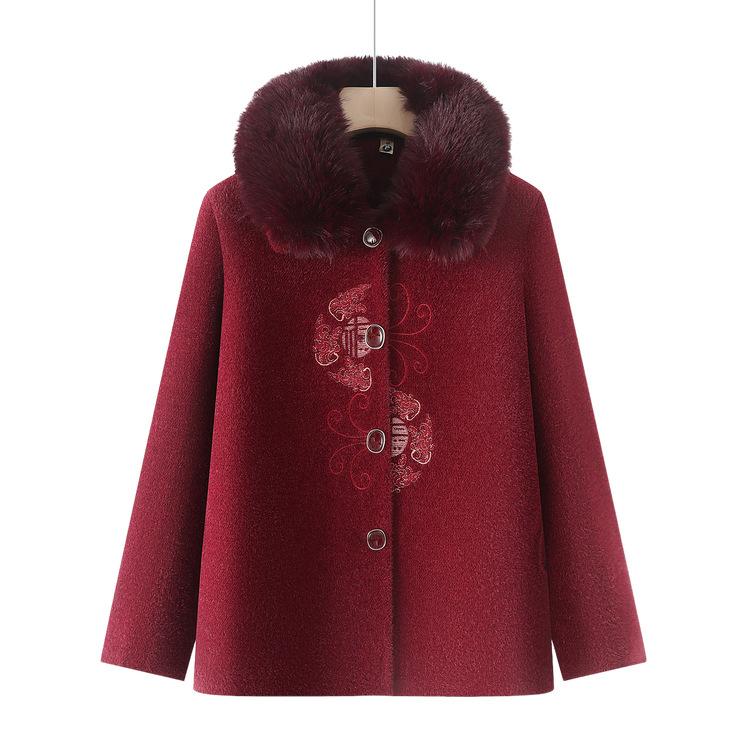 Middle-aged and Elderly Women's Winter Clothes Imitation Mink Velvet Coat 70-year-old Mother Adds Velvet Thickened Fashionable Old Lady Coat