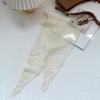 Versatile Elegant Silk Scarf Flower Embroidered Solid Color Triangular Scarf Retro Breathable Lace Scarf for Women