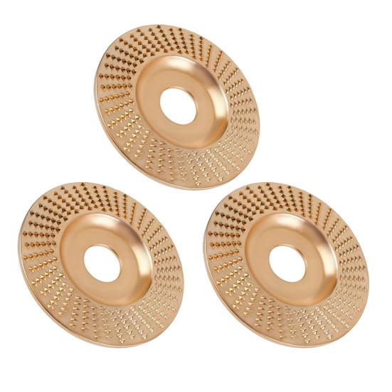 3Pcs Angle Grinder Polishing Pad, Wide Angle Grinder Compatible 4-4.5 Inch with Adapters, Curved Grooved Anti-Clog Teeth for Engraving Polishing