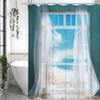 Ocean Beach Screen Shower Curtain, Bathroom Decorative Shower Curtain, Waterproof Shower Curtain with Hooks