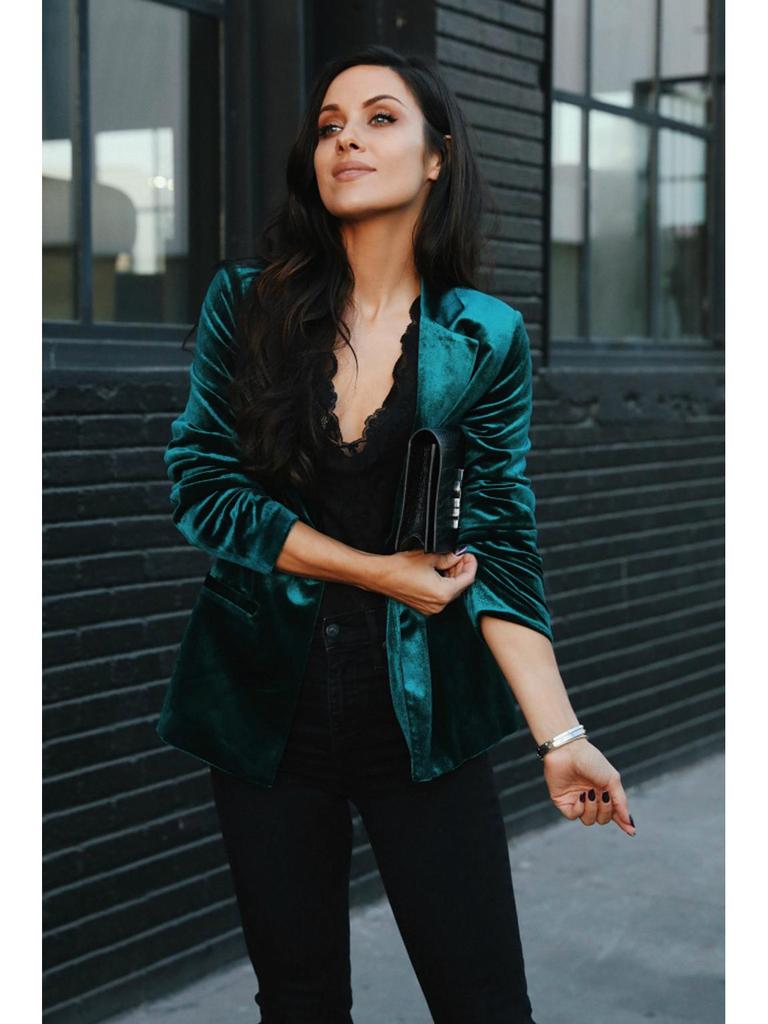 2024 Autumn Women's Gold Velvet Slim Fit Blazer - European & American Style Long Sleeve Casual Outerwear