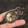 Silverleaf Jasper Handmade Copper Wire Wrap Jewelry Pendant 2.84" H2f96