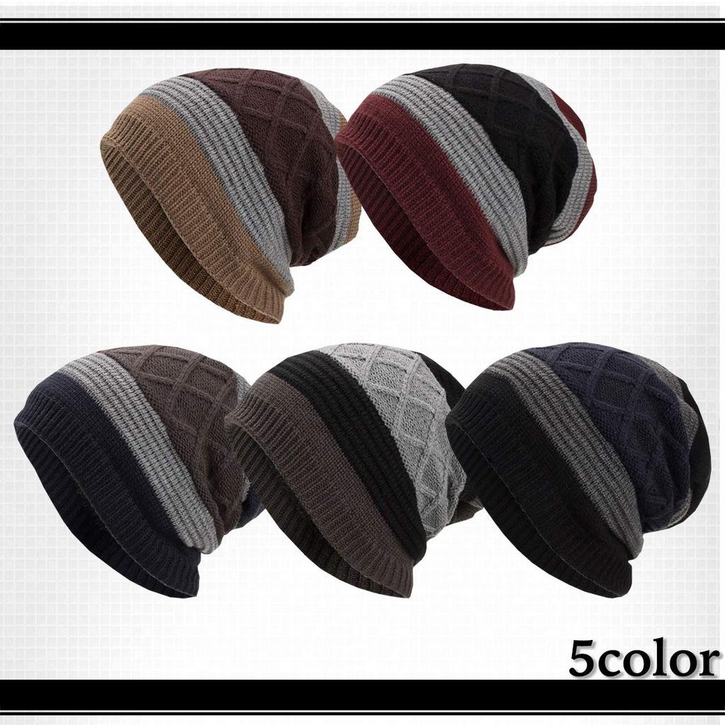WHITE FANG Knit Perfect for Fall and CA380 Men's Cap, Casual, Stylish, Fleece-Lined, Winter, (05 Red)