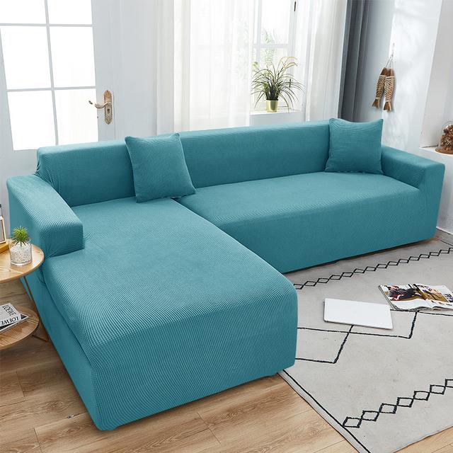 

L-образная защита для дивана, жаккардовые эластичные чехлы для диванов для декора гостиной, защита от грязи, защита от царапин, угловой чехол для дивана 1/2/3/4 3 seats (185-230cm)