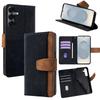 For Samsung Galaxy S25 Case RFID Blocking Color Splicing PU Leather Wallet Phone Cover