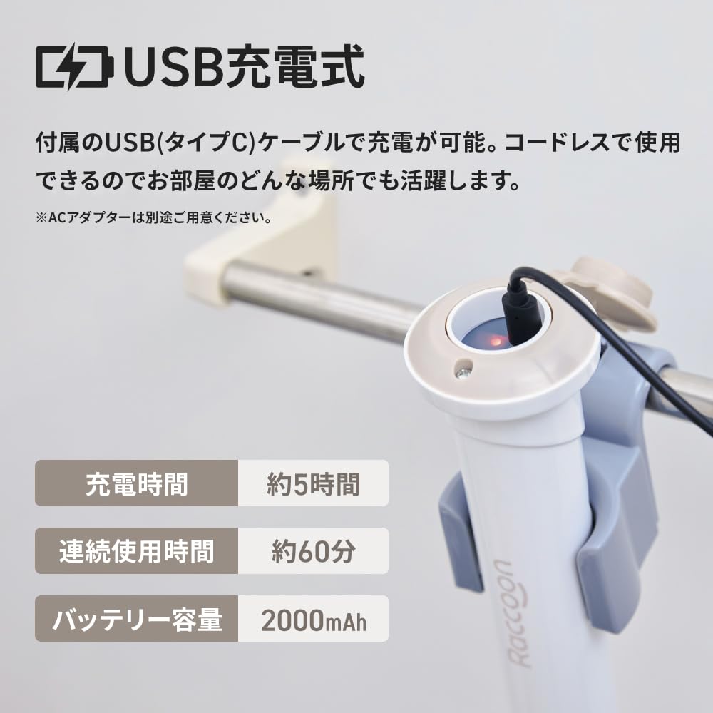 Three Up Raccoon Rechargeable Cordless Bath Polisher with 5 Retractable Brushes for and Electric Brush for Bath Cleaning Bathrooms, Floors, Kitchens,