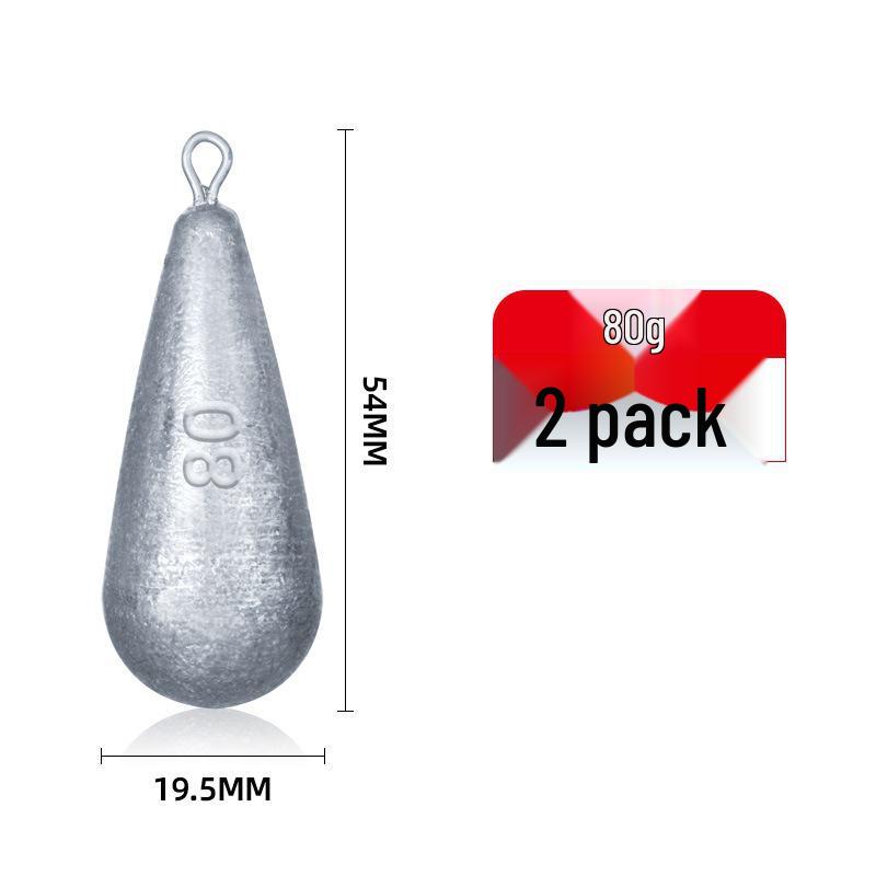 Aluminum Anti-Snagging Water-Drop Sinker for Long-Distance Off-Bottom Raft Fishing