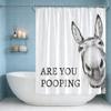 Funny Donkey Shower Curtain Waterproof Bathroom Curtain Are You Pooping Donkey Curtain Shower Drape Liner with Hooks for Farmhouse Dorm Bathtub