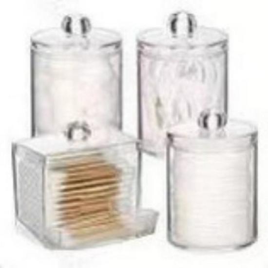 Staubdichtes Aufbewahrungsglas aus Kunststoff für Make-up und Haarschmuck mit Deckel