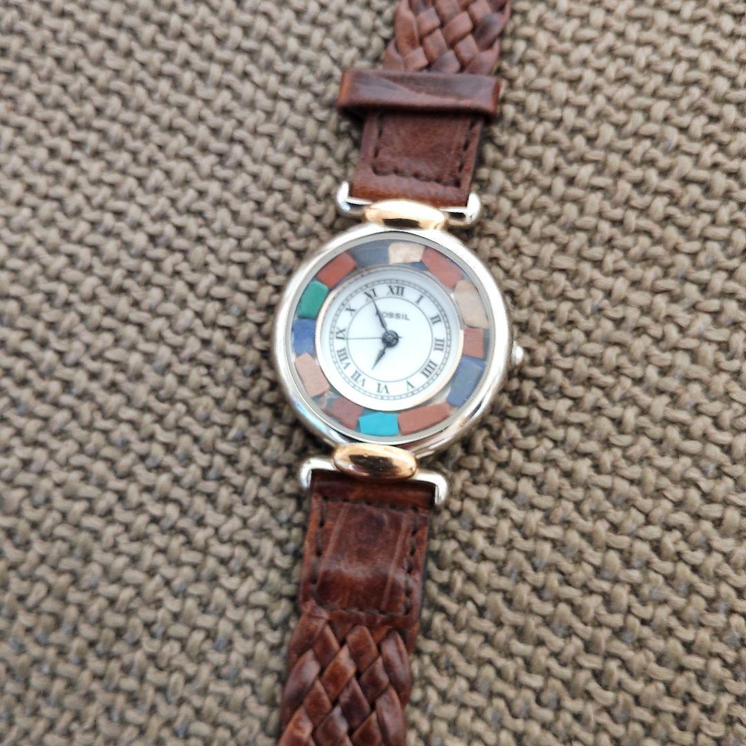Used FOSSIL Women s Watch Quartz Brown Braided Belt