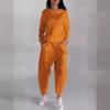 Women's Loose Fit Tracksuit Long Sleeve Crew Neck Sweatshirt Elastic Waist Jogger Pants Casual Sportswear Two Piece Set