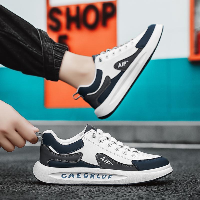 Lederschuhe Skateboard Slipper Herren Herbst Sneaker Runde Zehenpartie Lässig Mode Rutschfeste Schuhe Low-Top-Schuhe Neu Outdoor