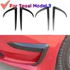 2pcs Car Front Blade Trim Light Eyebrow Wind Knife Bumper Cover Sticker For Tesla Model 3 Y 2017-2026 ABS Fog Lamp Decoration