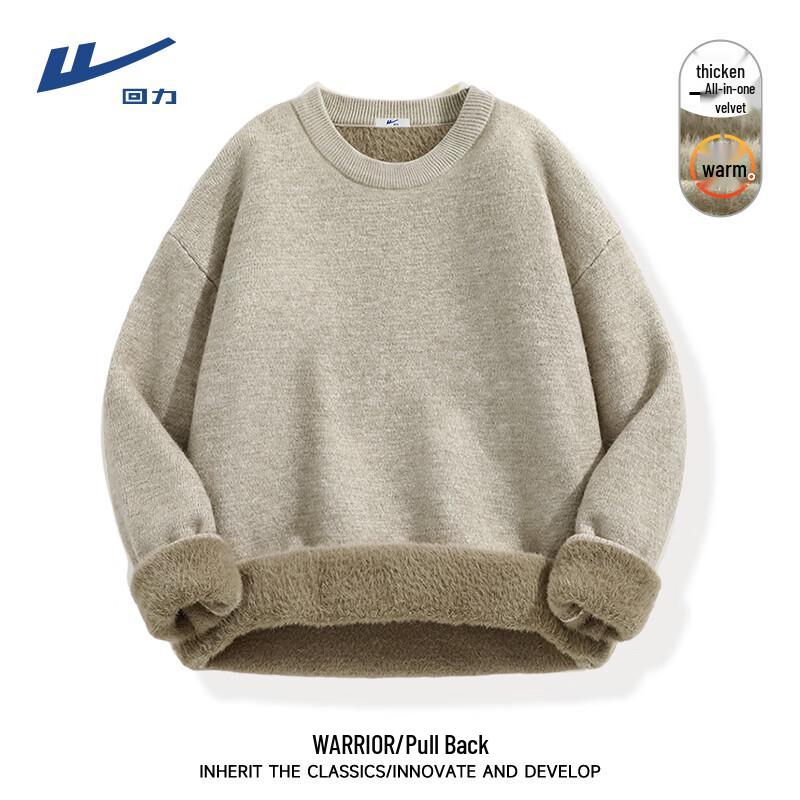Warrior Men s Solid Fleece-Lined Round Neck Sweater L