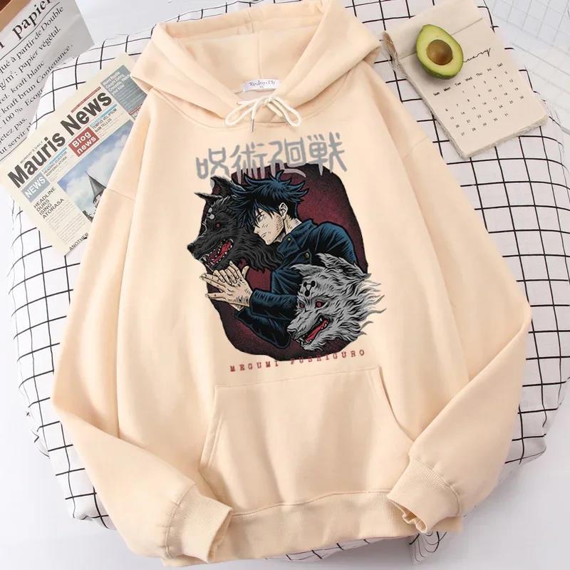 Women's Hoodies Japanese Anime Jujutsu Kaisen Hoodie  Anime Character Beast Graphic Print Pullover Sweatshirt Casual Streetwear