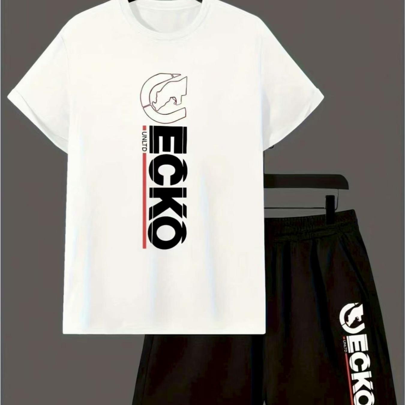 

Teen ECKO Graphic Casual Summer Short Sleeve Set Fashion Outdoor Sports Gym Spring/Summer Boys 5-6Y