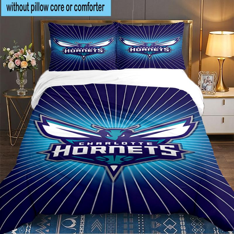 Charlotte-Hornets Logo 3pcs Bedding Set,Including 1pc Duvet Cover And 2pcs Pillowcases Perfect Gift for Christmas,Ideal for Bedroom, Dormitory