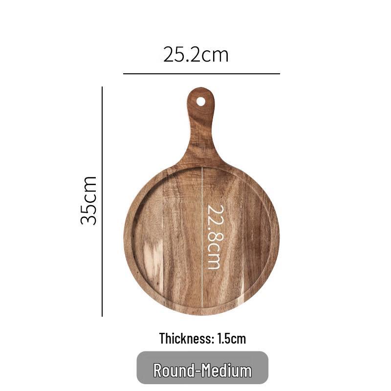 Japanese Style Round Wooden Serving Plate