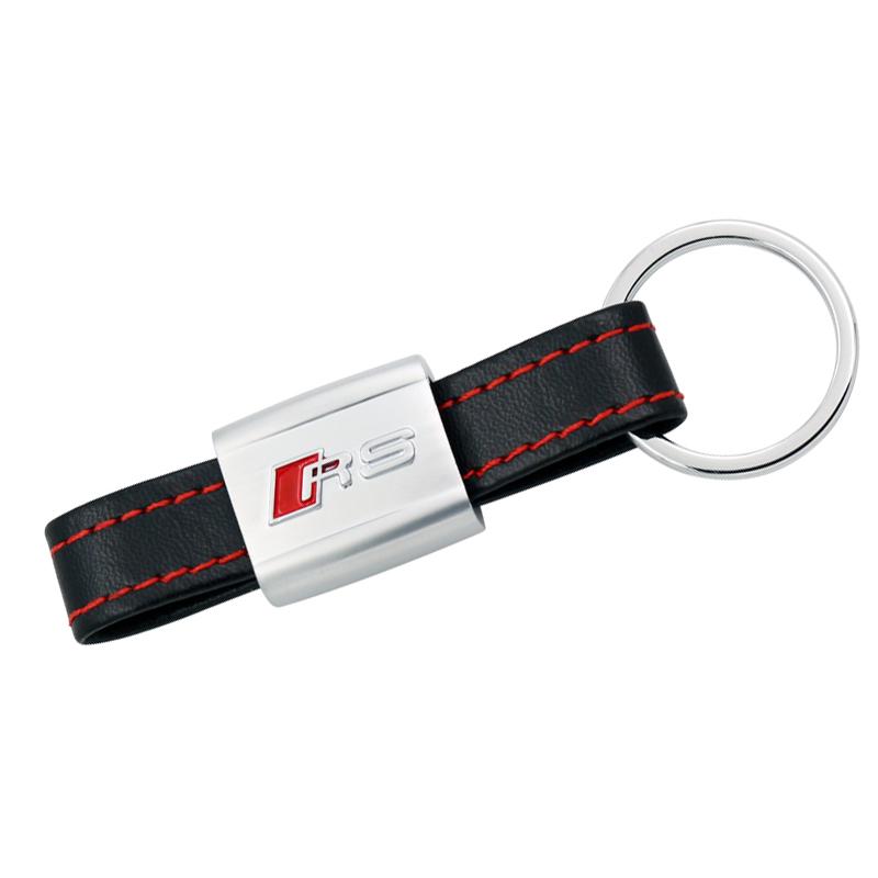 New Genuine Audi RS RS3 RS4 RS5 RS6 Leather Key Ring Keyring In Presentation Box