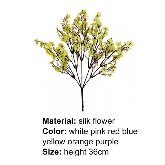 1Pc Simulation Gypsophila Handmade Realistic Faux Silk Flower Lifelike Fake Babysbreath for Indoor