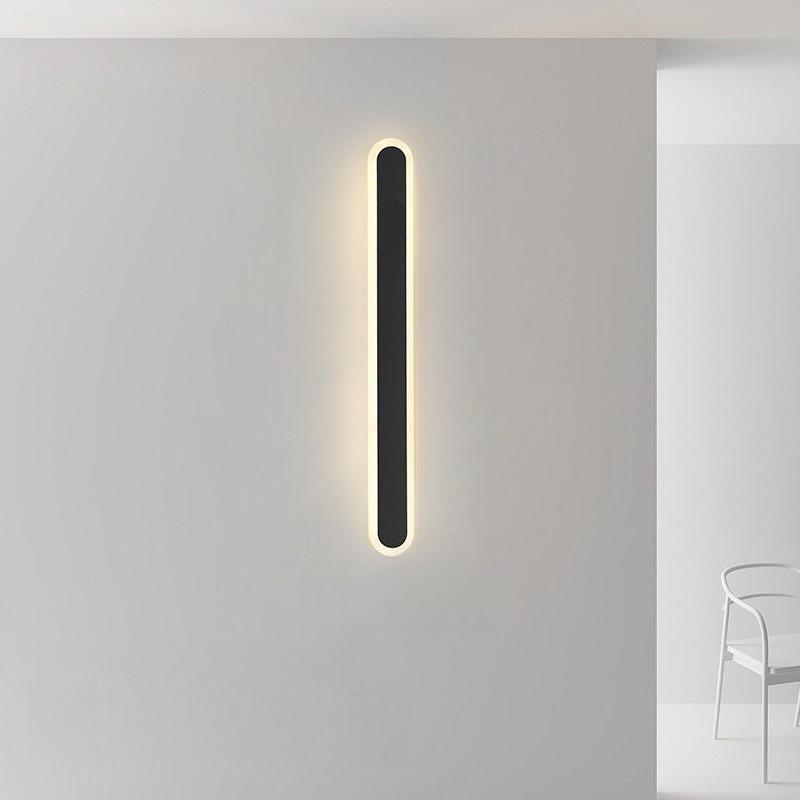 

Modern Minimalist Long Strip Wall Lamp, Nordic Light Luxury Line Light for Bedroom Bedside & Living Room Background Wall black