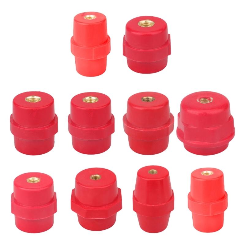 10Pcs 8mm High Low Voltages Insulation Column High Strength Busbar Insulator Supporter Polyester Standoff Insulators