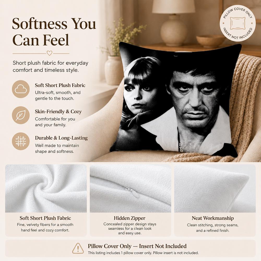 Movie S-ScarfaceS Cushion Cover Double-Sided Printed Pillow Cover Hypoallergenic Dust-Mite Proof