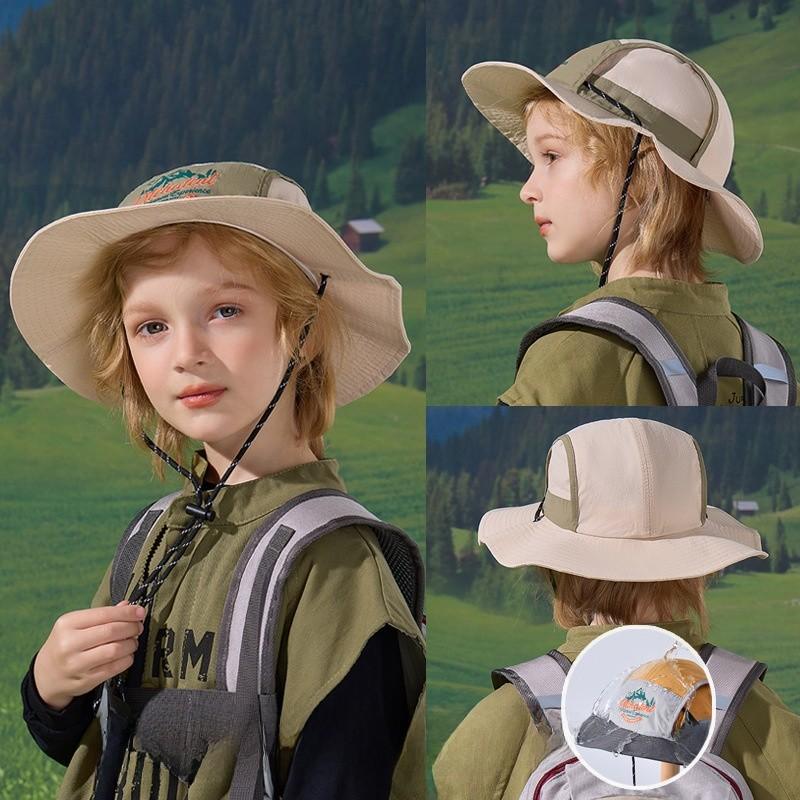 Childrens Sun Hat With Wide Brim Waterproof Quick Dry Nylon For Summer Outdoor Play