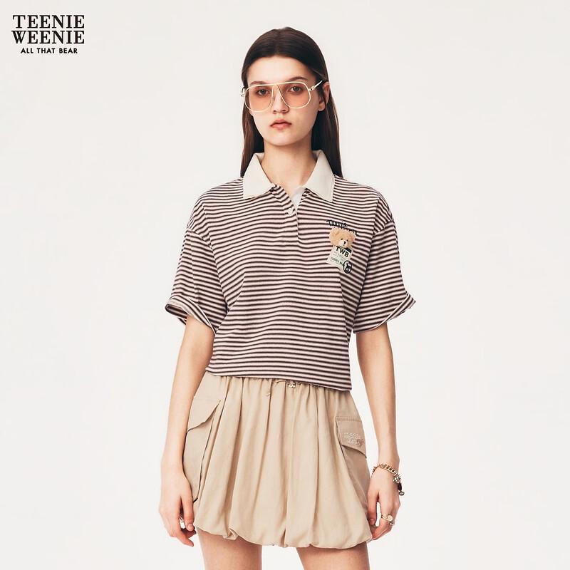 Teenie Weenie Women s Striped Bear Logo Polo Shirt XL
