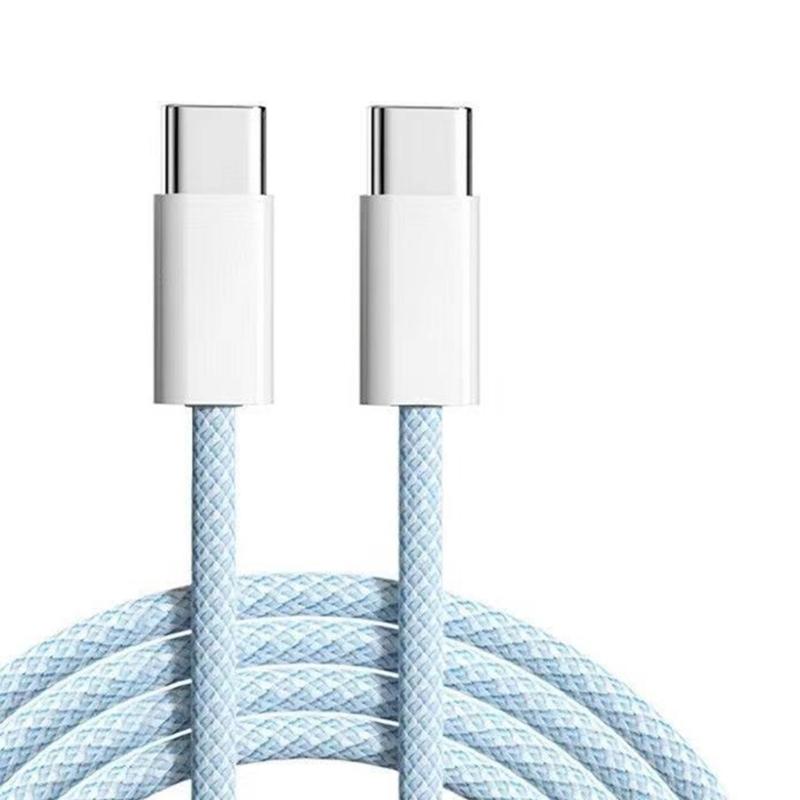 60W Fast Charging Cable Line USB C To USB C Braided Cord High Speed Data Sync Wire Suitable For S23/S22/S21+ Smartphone