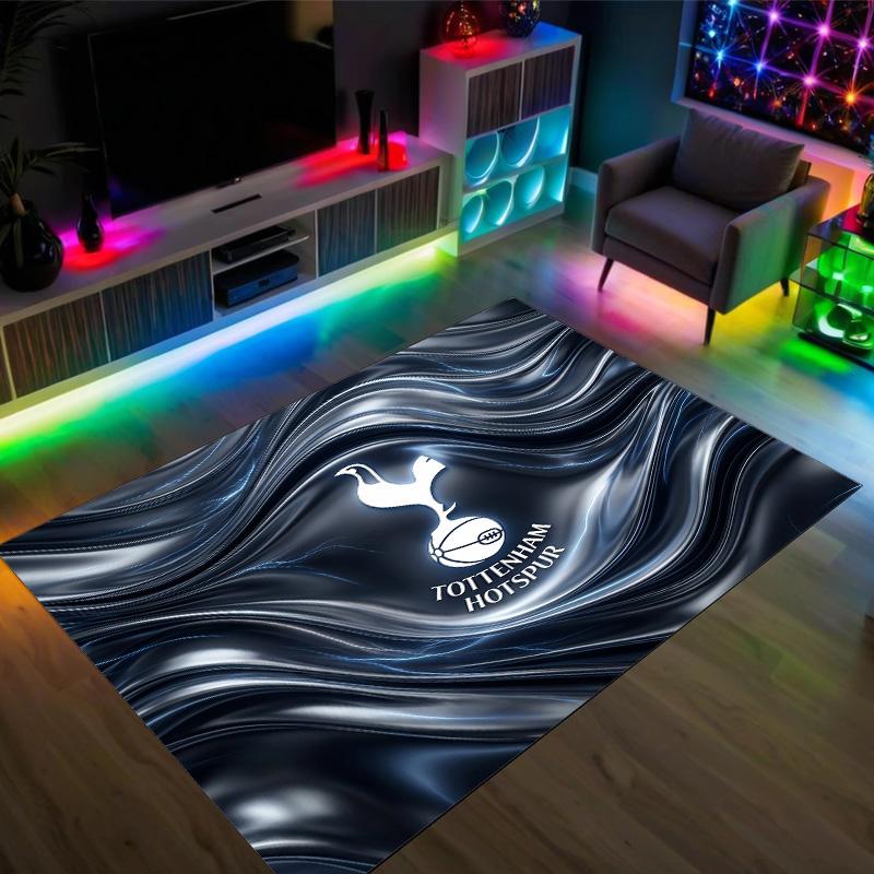 Tottenham Hotspur Design Crystal Velvet Carpet Cozy Non?Slip Printed Rug For Bedroom Living Room Entrance