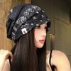 Large Head Circumference Stacked Hat Ethnic Style Beanies Cap Pullover Hat  for Women and Girl