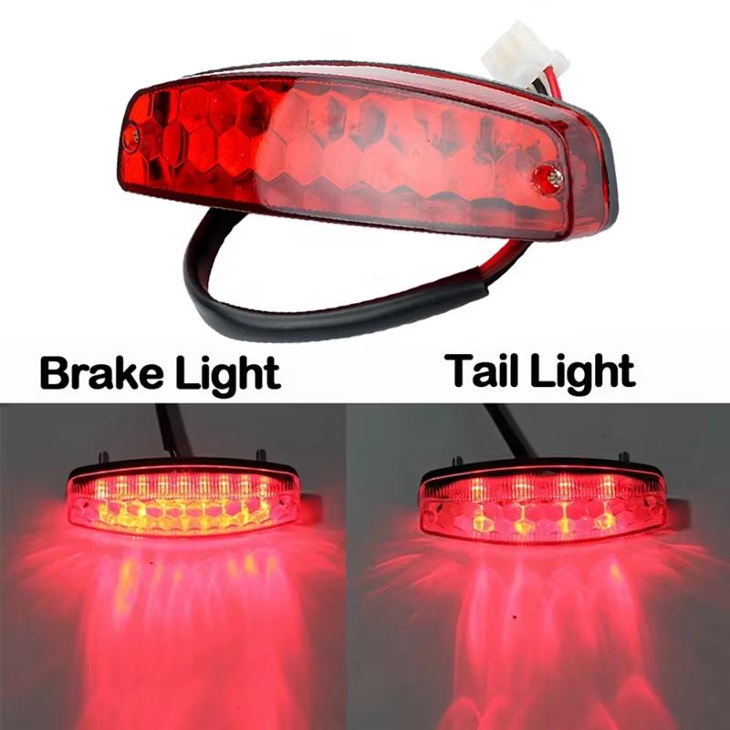 1pcs 3 Wire 12V Brake Stop Light License Taillight For ATV Off-road Motorcycle Running Tail Light Universal Red LED Brake Lights