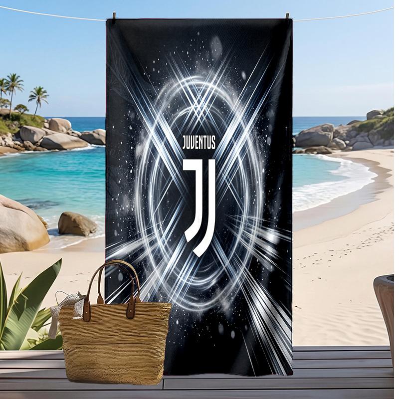 Juventus FC Printed Beach Towel Quick Dry Soft TowelPortable Large Rectangular Beach Blanket for Travel Swimming Pool