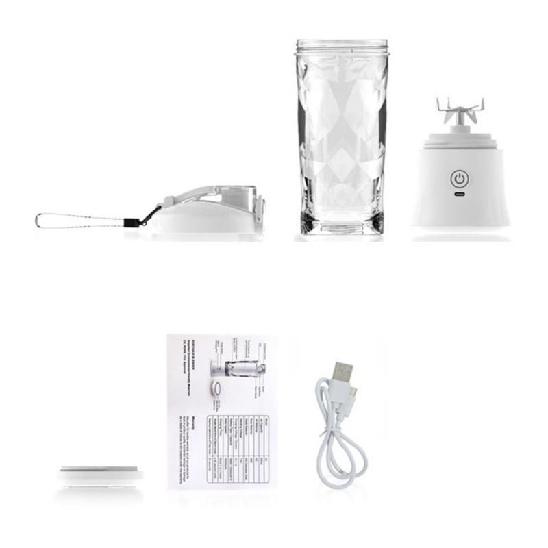 600ml Smoothie Blender Portable USB Rechargeable Juicer with High Speed Motor Mixing Cup for Protein Shakes and Juices