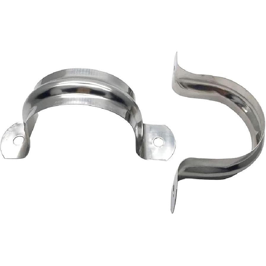 6 Pcs 4inch Rigid Pipe Strap,Two Hole Stainless Steel Strap U Bracket, Widened Tube Strap Tension Clip Assortment Kit Heavy Duty Pipe