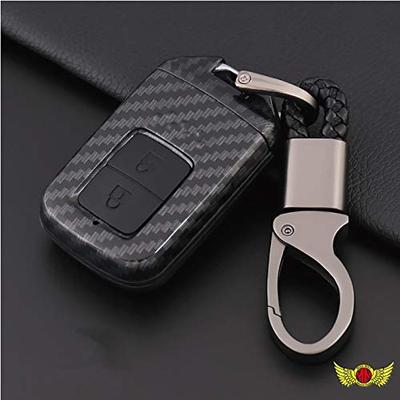 Honda MM50-H001-BK Smart Key Hülle im Carbon-Stil Vezel/Fit 2-Tasten-Typ 1 mit Schlüsselanhänger, Schwarz