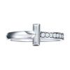 & Co.. Schmaler Diamant Metall Weißes Platin Ring Damenringe GRP11528