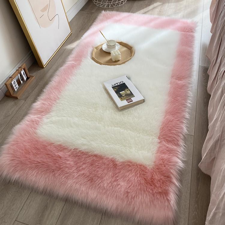 Coperta da letto semplice ed elegante a forma di schiena in finta lana per camera da letto, da comodino, per bovindo, balcone, a pelo lungo, per soggiorno, tavolino da caffè, tappeto da pavimento