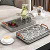With Handles Water Drainage Tray Non Slip Double Layer Tray Durable Tea Serving Tray  Coffee Table