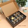 Türkische Kaffeeglas-Sets Luxuriöser Stil Goldene Kaffeetassen- und Tellerset Schwarze Teetasse Untertasse Teelöffel-Set Espressotasse Haushalts-Teetasse