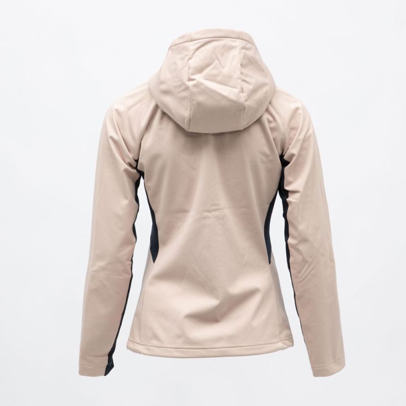 Women's ROSSIGNOL Fitted Softshell Jacket In Powder Pink with Hood and Black Zip Pockets