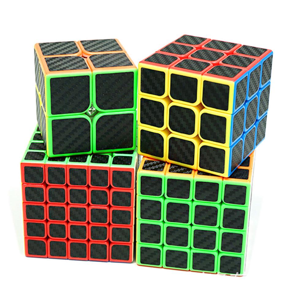 MFJS Moyu Carbon Fiber Sticker Magic Cube 2x2 3x3 4x4 5x5 Positive Pyrimid Megaminx Cubo Magico Children Kids Gift Toy St Practical Use